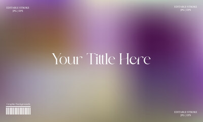 Fototapeta premium Abstract blurred gradient background purple yellow beige tones digital design template with editable text for projects