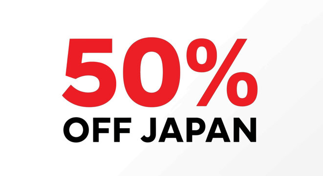 50% Off Japan Promotional Banner for Travel and Sales