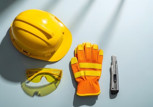 Construction safety gear still life