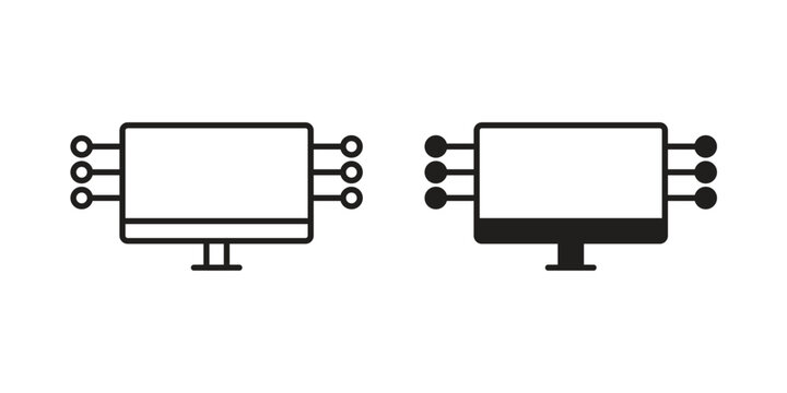 data streaming icon. Simple linear element illustration. Thin stroke sign can be used for web, mobile and UI.