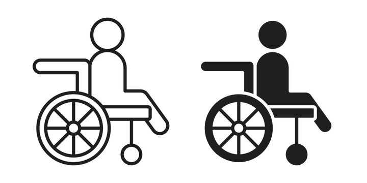 Disabled icon. Simple linear element illustration. Thin stroke sign can be used for web, mobile and UI.