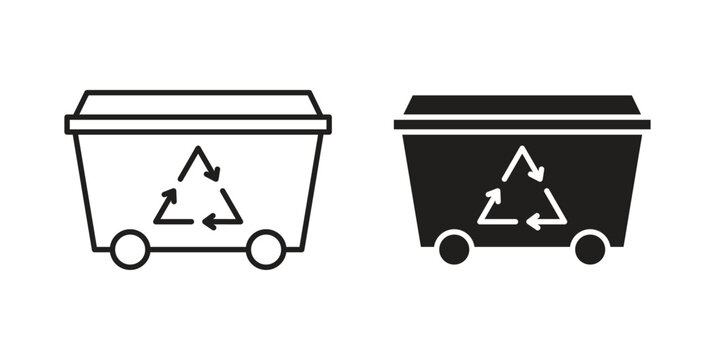 Dumpster icon. Simple linear element illustration. Thin stroke sign can be used for web, mobile and UI.