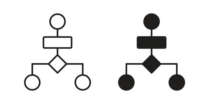 Flowchart icon. Simple linear element illustration. Thin stroke sign can be used for web, mobile and UI.