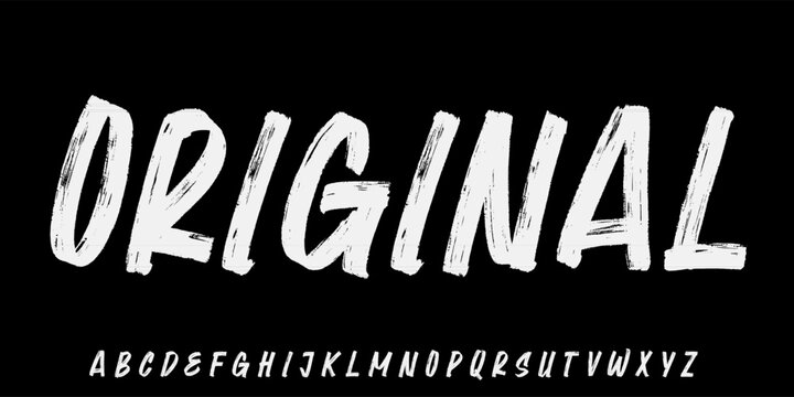 Dynamic Grunge Typography. Handmade Brush Font