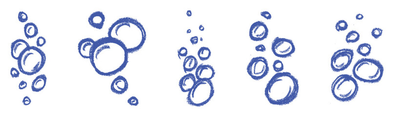 Bubble Icons Crayon Chalk Drawing Doodle Vector Set © Grunge Designs