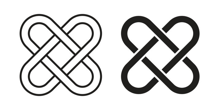Interlocking icon. Simple linear element illustration. Thin stroke sign can be used for web, mobile and UI.