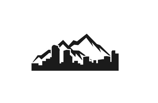 Denver Skyline with Mountains