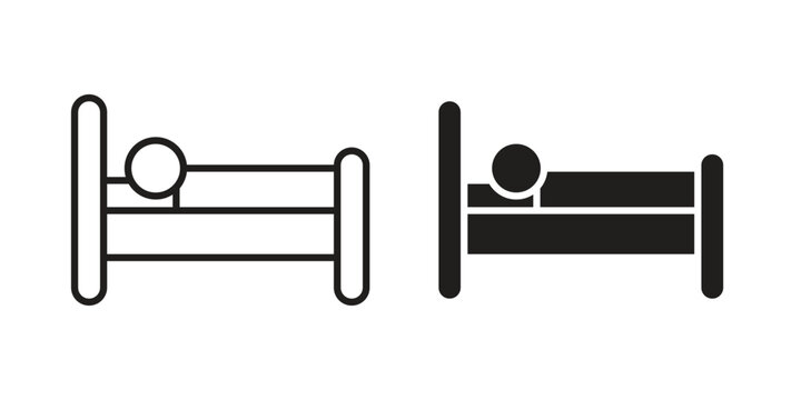 Laying in bed icon. Simple linear element illustration. Thin stroke sign can be used for web, mobile and UI.