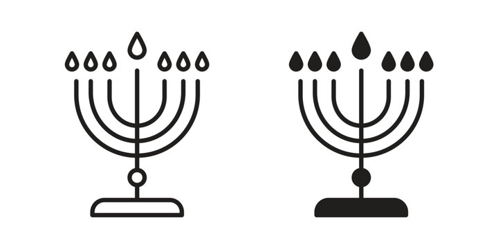 Menorah icon. Simple linear element illustration. Thin stroke sign can be used for web, mobile and UI.