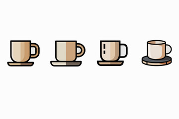 Obraz premium glass cup with tea and small saucer