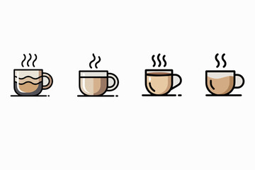 warm coffee mug with gentle steam line