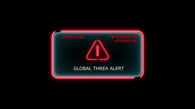 global thread  Alert. Warning security breach computer hacking warning message hacked Warning symbol on the screen privacy protection data hacking malware virus Danger sign. 4k