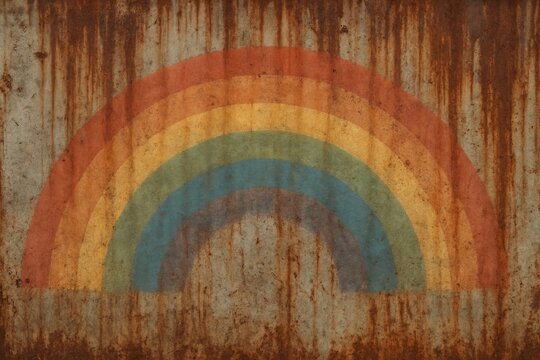 Rust Belt Rainbow A deliberately faded or muted rainbow palette