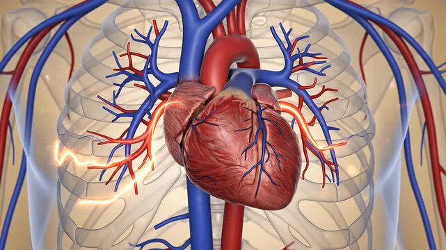 Heart anatomy explained with diagrams showing blood flow and structure details in a simplified manner