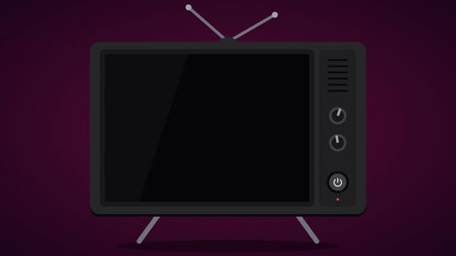 Dynamic geometric animation on a classic cathode ray tube display, showcasing a nostalgic television powering up and down sequences beautifully.