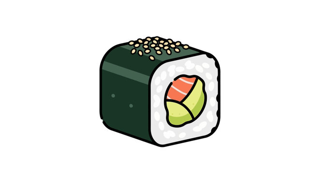 Sushi Roll with Salmon and Avocado