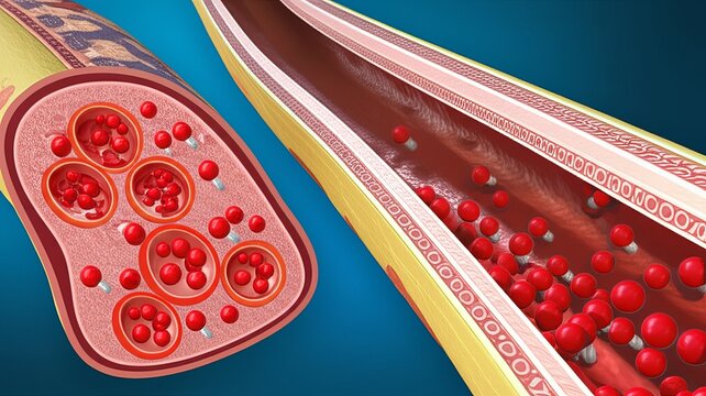 Pulmonary Focus &ndash; Focused lungs illustration showing oxygen mo