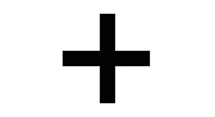 Fototapeta premium Black cross symbol on white background for design and conceptual use