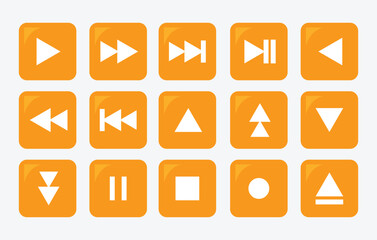 Media Player Control Buttons Set For Your Business