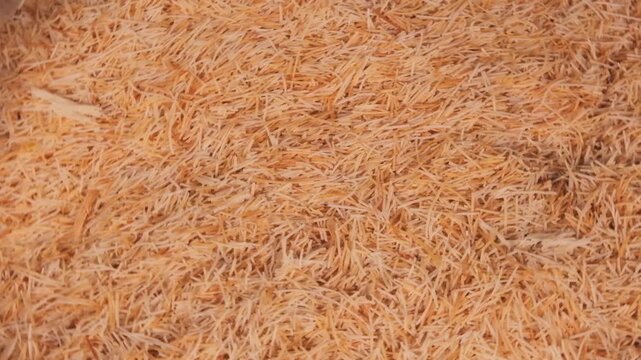 Close Up 1080p Landscape of Kadaif Pastry Dough Spinning Slowly