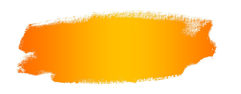 Hand painted yellow brush stroke title bar png isolated on transparent background, bold paint smear banner for caption, sale label, video title and creative design element
