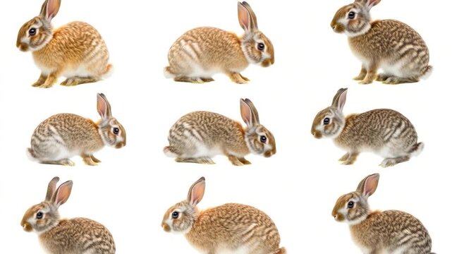 Group of rabbits sitting side by side, likely friends or family members