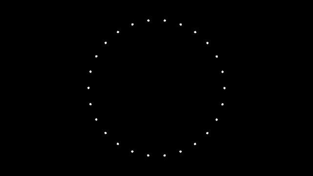 Circle fireworks explosion line shape burst animation with bursts and sparks fast geometric motion graphics dynamic firework visuals on black screen background. 4K