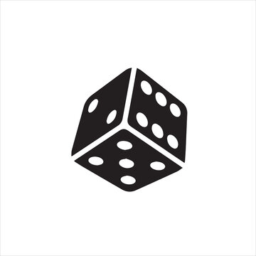  Black one Dice Cubes - Gambling Theme Vector Image