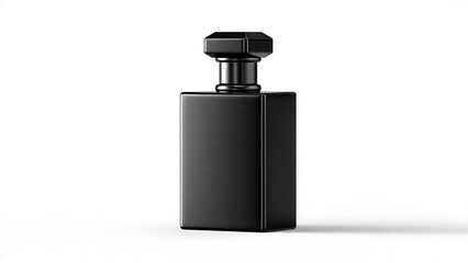Obraz premium Elegant Black Perfume Bottle Mockup on White Background.