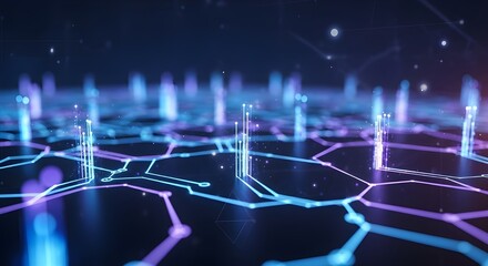 Fototapeta premium Futuristic technology network connections and data flow