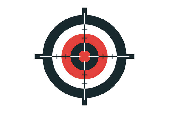 Red and black target with crosshairs