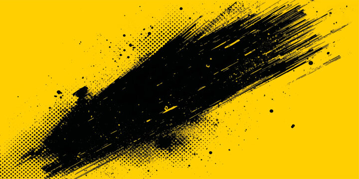 Abstract grunge vector illustration featuring black ink splats and spray texture with liquid paint drips and halftone pattern elements on a dirty artistic background