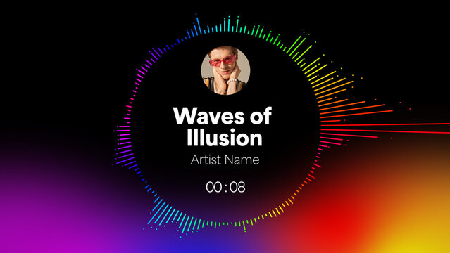 Audio Visualizer Theme 4 &ndash; Dynamic Music Spectrum Animation, Sound Wave Equalizer Display, Modern Audio Reactive Motion Graphics for Music Videos and Social Media