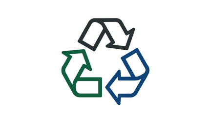 Obraz premium Colorful recycle arrow symbol isolated on a white background.