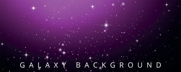 Purple Galaxy Stars Background – Cosmic Nebula Sparkling Night Sky © Dima