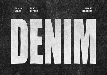 Denim Grunge Text Effect Mockup