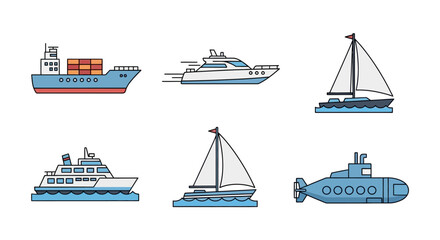 Collection of various sea vessels. © Bocil