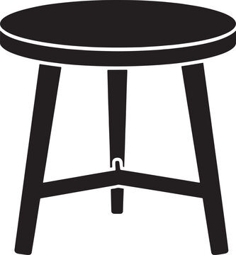 Simple black stool with three legs and round seat furniture