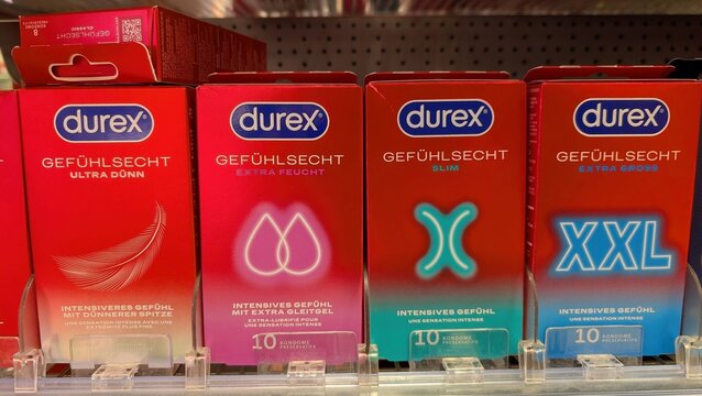 durex condom packages in a store