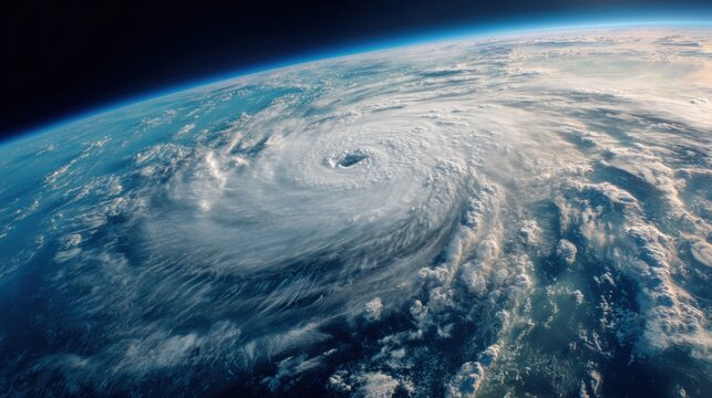 Powerful hurricane swirls over planet Earth from space