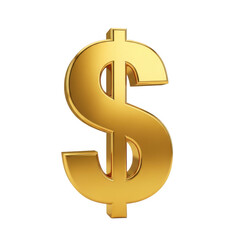 Obraz premium Golden dollar sign symbol isolated on clean background