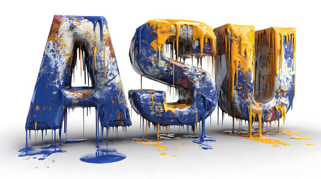 Paint drips on ASU letters
