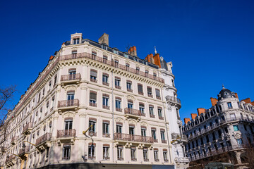 Fototapeta premium Immeubles anciens Place de la République à Lyon en France