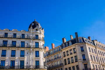 Immeubles anciens Place de la République à Lyon en France