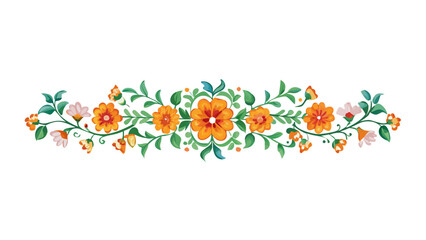 Floral decorative divider with orange flowers