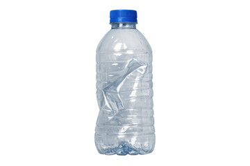 Crushed plastic bottle representing recycling and waste
