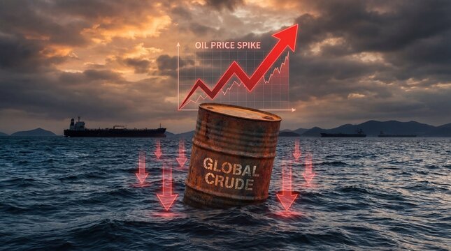 Global oil price spike linked to Strait of Hormuz crisis and Iran Israel tensions
