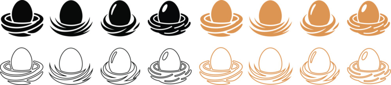 Egg inspired art a collection of ovoid shapes in various colors and patterns