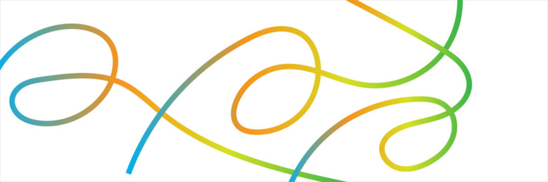 Abstract Rainbow Gradient Curved Lines Collection &ndash; Modern Wave Line Elements
