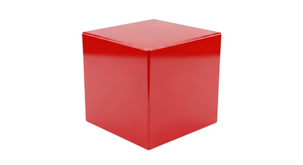 Glossy red rectangular block pedestal with with product display PNG